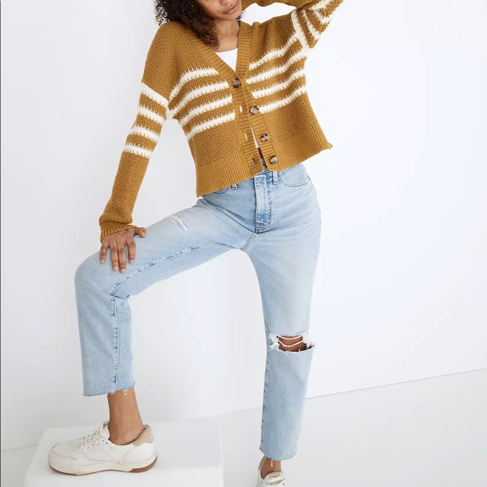 NWT Madewell Striped Seward Cardigan Sweater